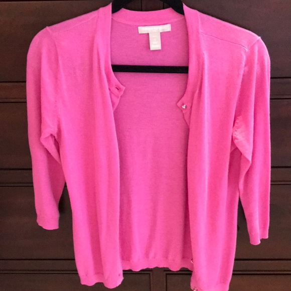 Banana Republic Cardigan Button Down 3/4 Sleeve Bubble Gum Pink Size Small - Picture 9 of 16